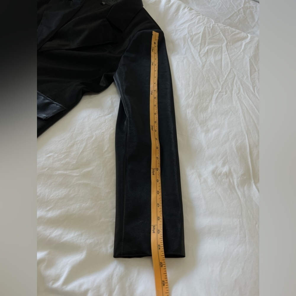 BLANKNYC Women’s Large Vegan Leather Double Breasted Blazer | Black - Picture 9 of 10